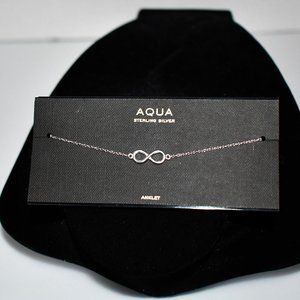 AQUA Infinity Ankle Bracelet in Silver #SA17370-9E NWT
